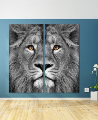 King Of The Jungle Ab Frameless Free Floating Tempered Glass Panel Graphic Wall Art, 72" x 36" x 0.2" Each