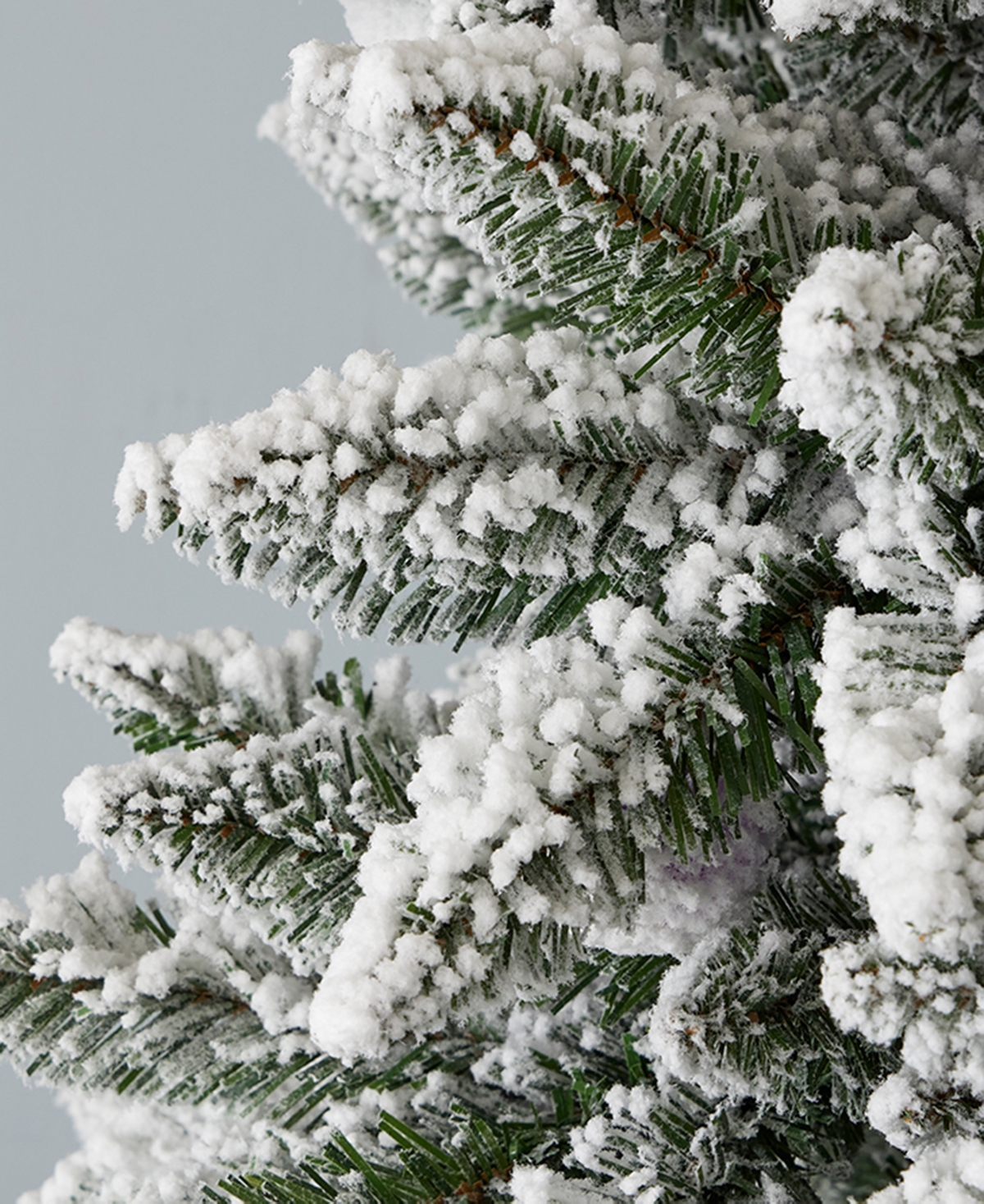 Shop Seasonal Snow Kissed Pine 6.5' Pre-lit Flocked Pvc Full Tree With Metal Stand, 739 Tips, 350 Led Lights In White