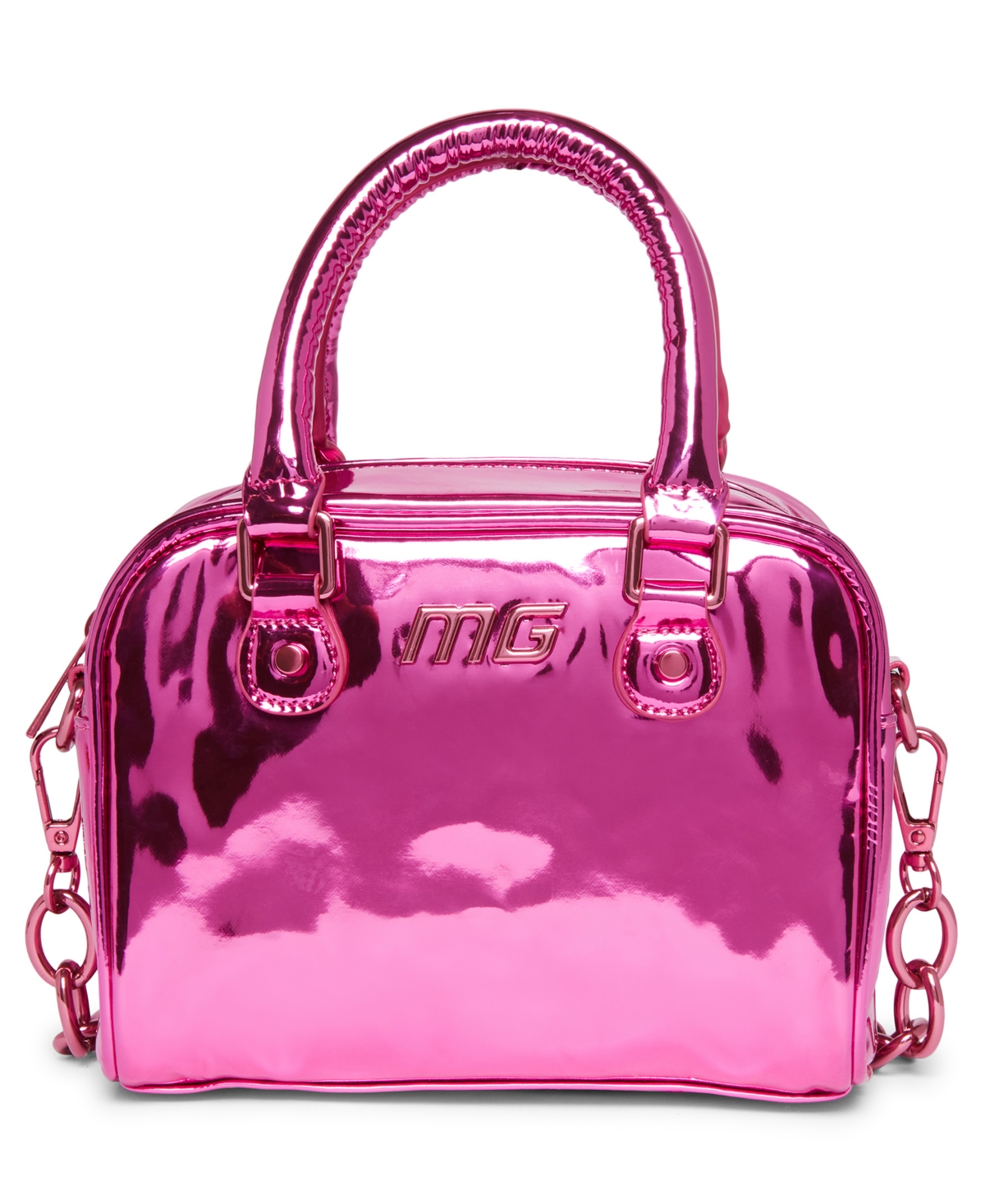 Madden Girl Simone Bowler Bag In Metallic Pink