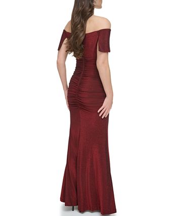 Vince Camuto Women s Off The Shoulder Ruched Gown Macy s