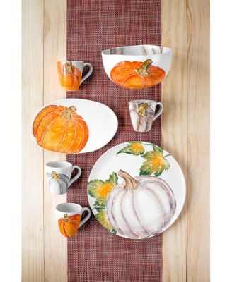 Pumpkins Small Oval Platter w/ Pumpkin