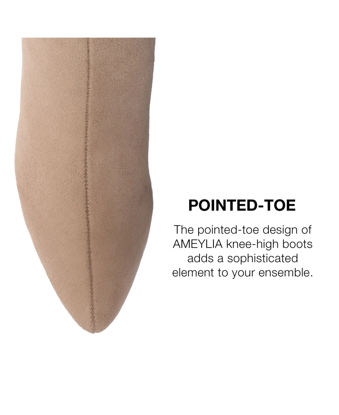 Женские ботинки Journee Collection Ameylia Regular, Wide Calf, & Extra Wide Calf Block Heel Knee High, цвет: Бежевый — фото 7
