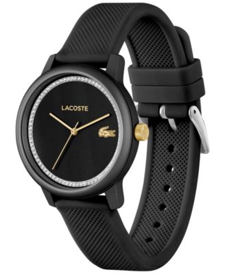 Women's L.12.12 Go Quartz Black Silicone Strap Watch 36mm