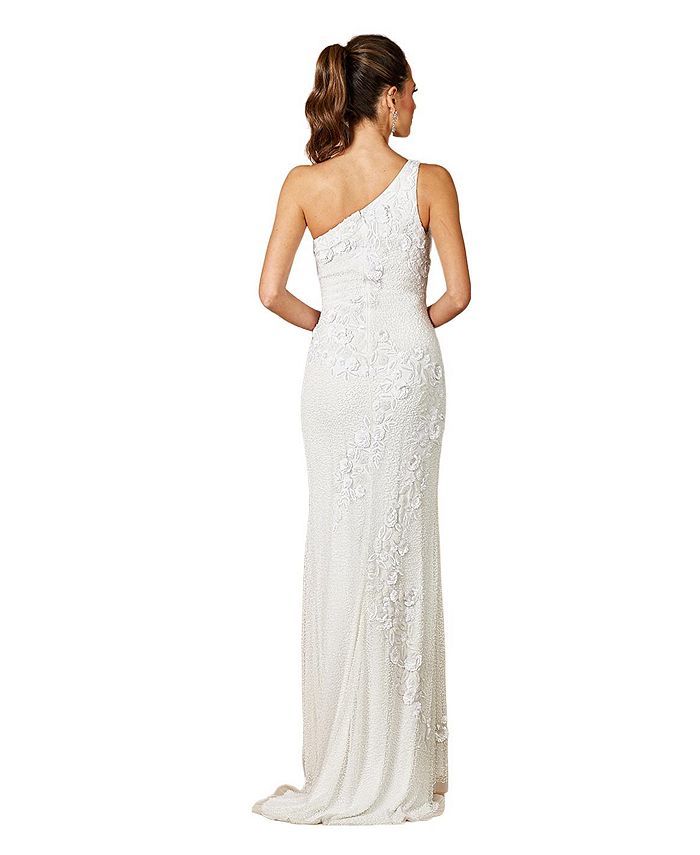 Lara 51200- Beaded Draped Cowl Back Wedding Gown main image 1