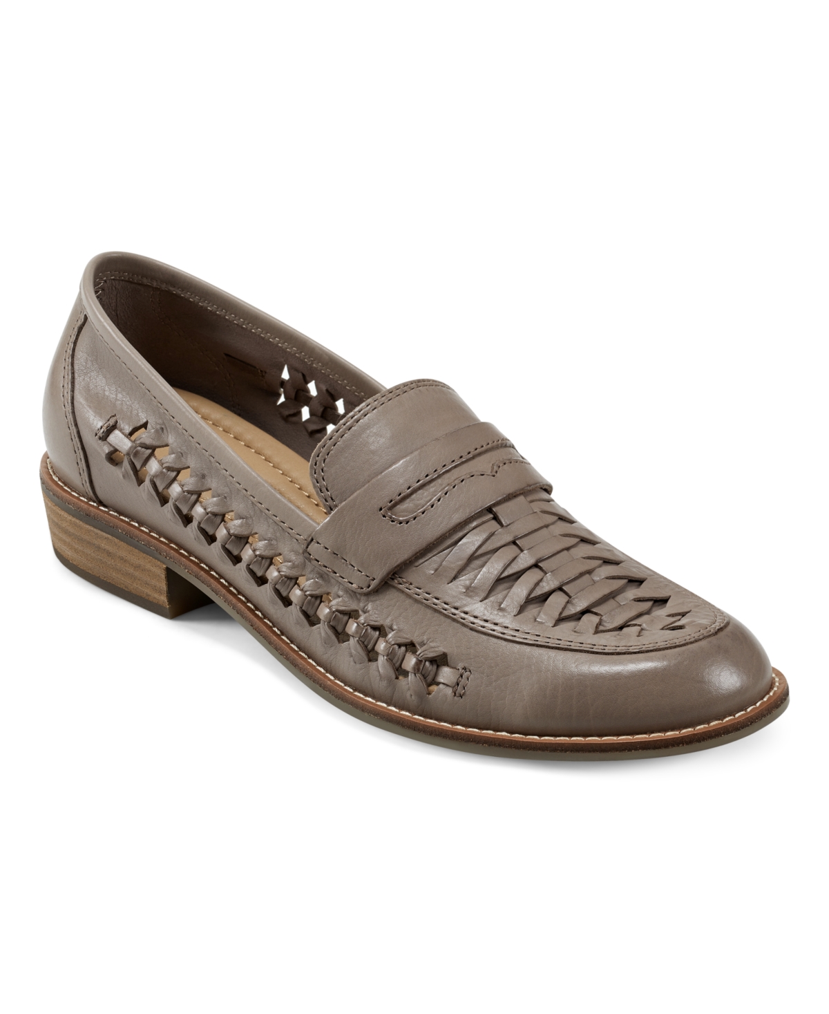 Earth Women's Ella Round Toe Slip-on Casual Flat Loafers In Gray Leather