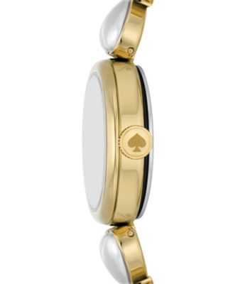 Women's Monroe Three Hand Gold-Tone Stainless Steel and Imitation Pearl Watch 24mm