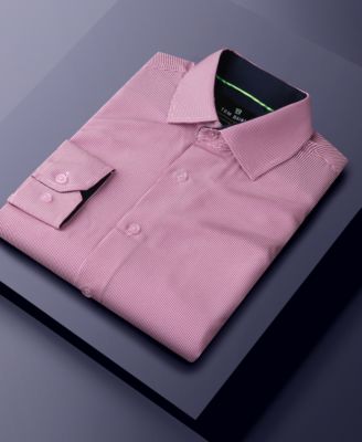 Men's Performance Stretch Mini Plaid Button Down Dress Shirt