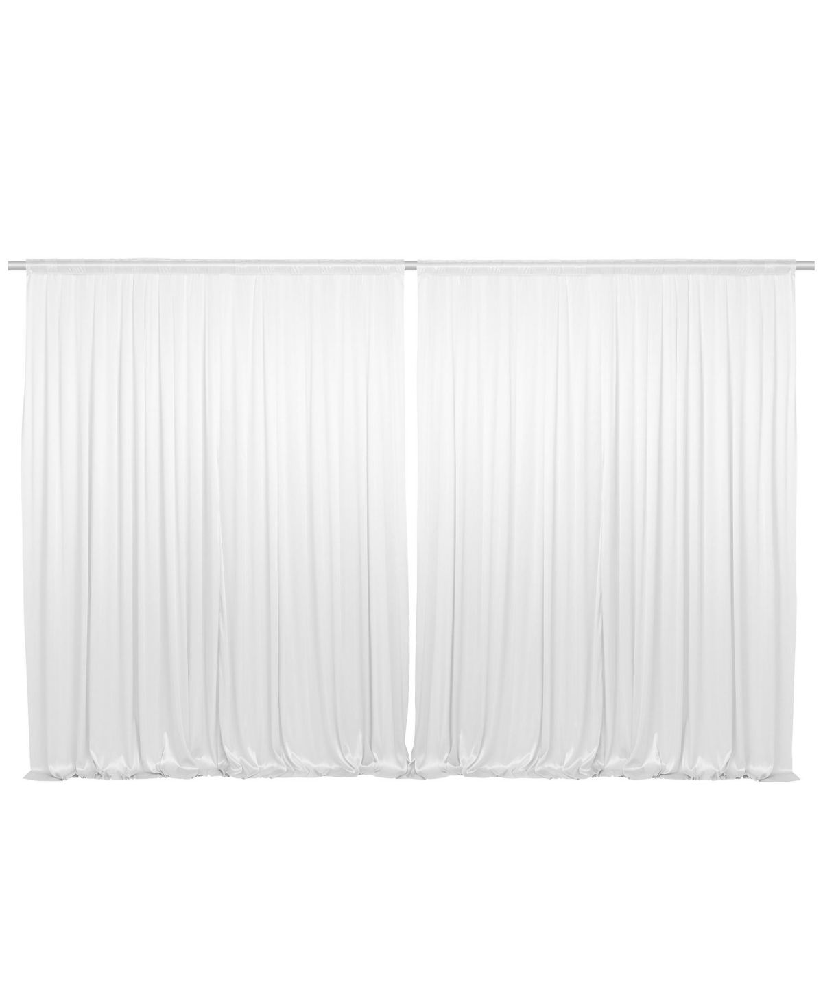 Set of 2 Photography Backdrop Curtains, 5ft x 7ft White Wedding Photo Background - White