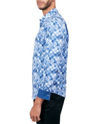 Men's Regular-Fit Non-Iron Performance Stretch Geo-Print Button-Down Shirt