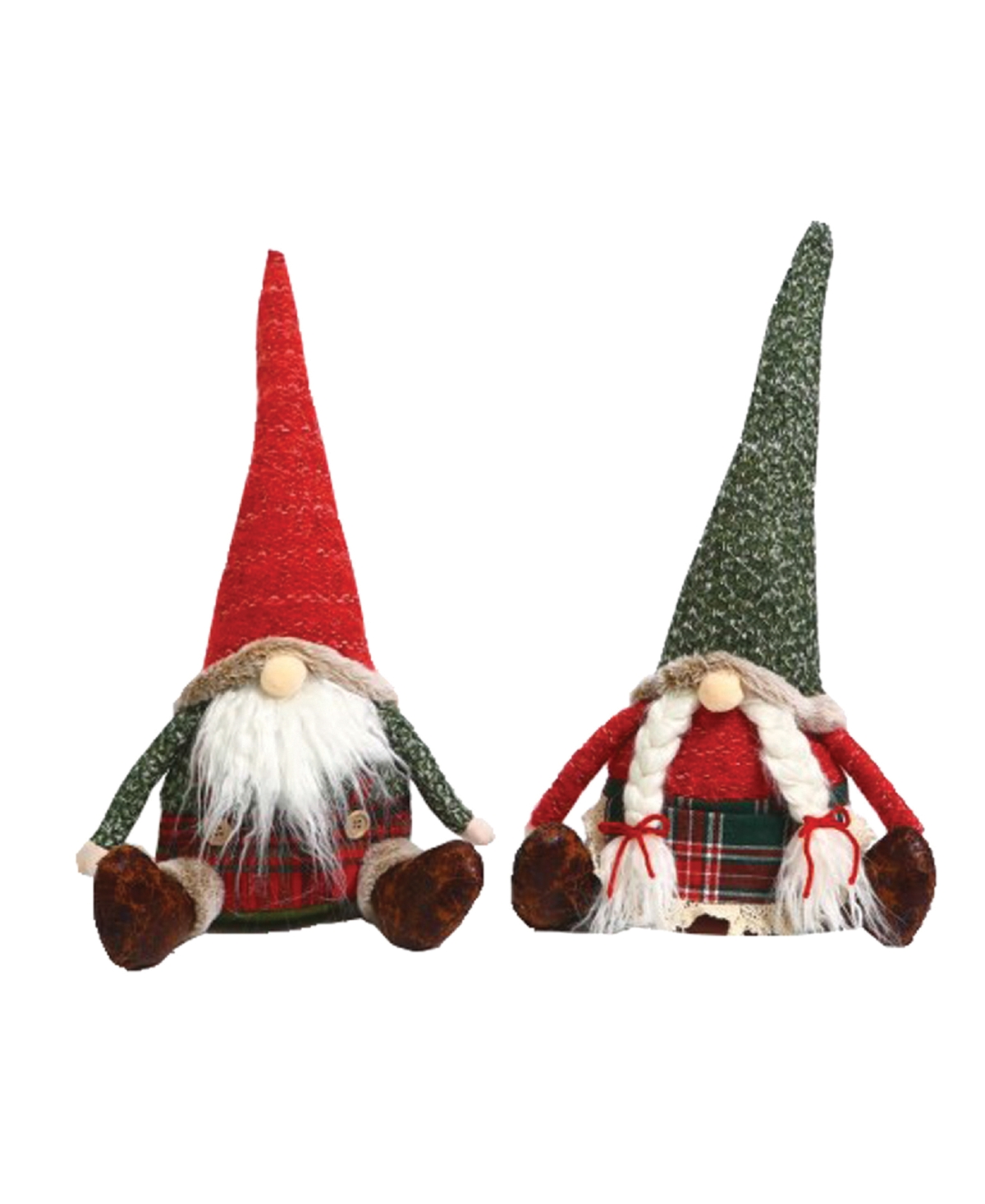 9" Country Gnomes, Set of 2 - Red