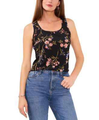Sam & Jess - Women's Square-Neck Keyhole Split-Hem Tank Top