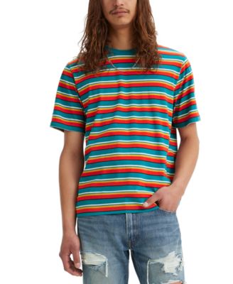 Levi's - Men's Relaxed-Fit Striped Short Sleeve Crewneck T-Shirt