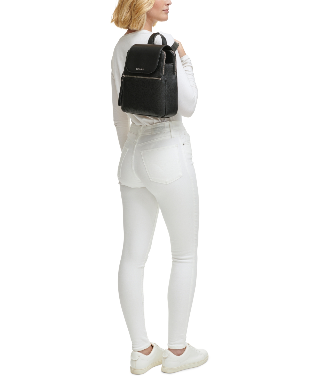 Shop Calvin Klein Garnet Triple Compartment Backpack In Dove Grey