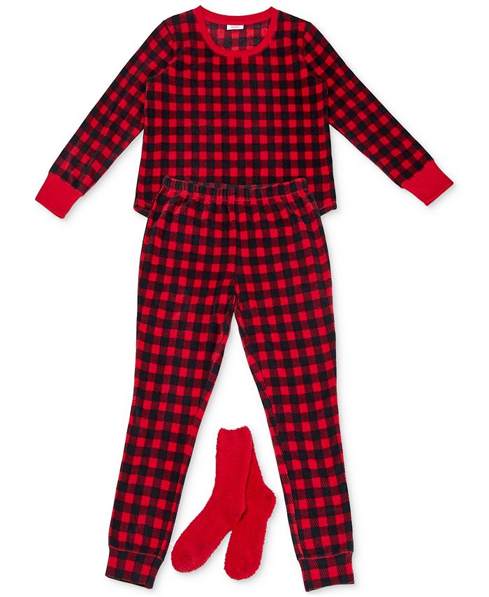 Roudelain Women's 2-Pc. Packaged Printed Pajamas & Socks Set - Macy's
