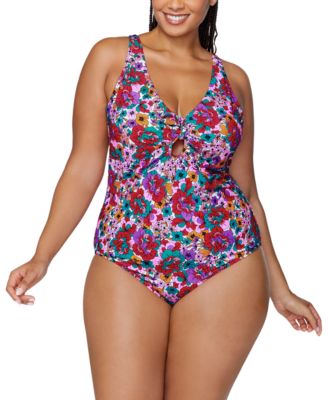 Raisins Curve Trendy Plus Size Muna Floral One Piece Swimsuit Macy s