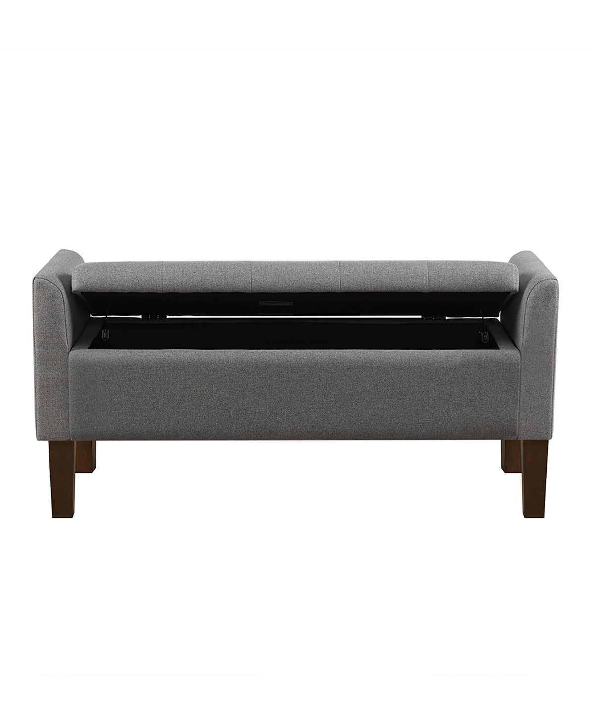 510 Design Blaire 44" Wide Flip-top Fabric Upholstered Storage Bench In Gray