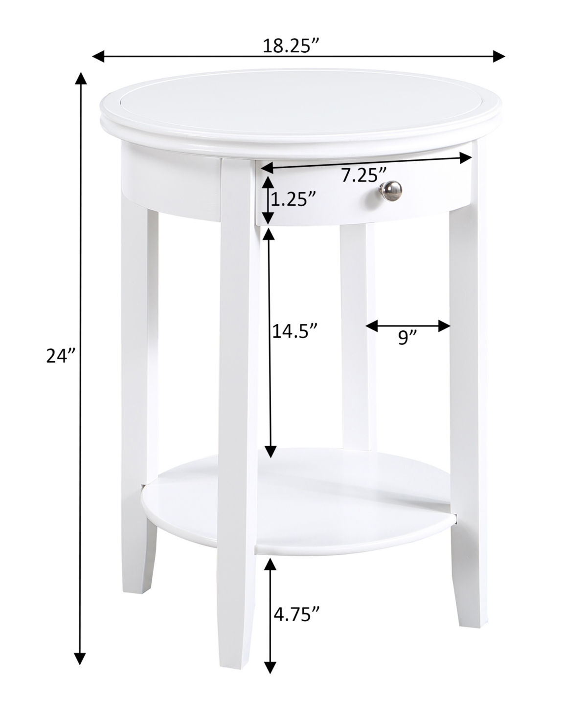 Convenience Concepts 18.25" Rubber Wood Ah Baldwin End Table In Espresso