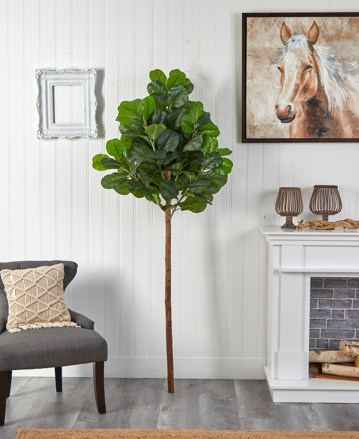 NEARLY NATURAL 78" ARTIFICIAL FIDDLE LEAF TREE NO POT 