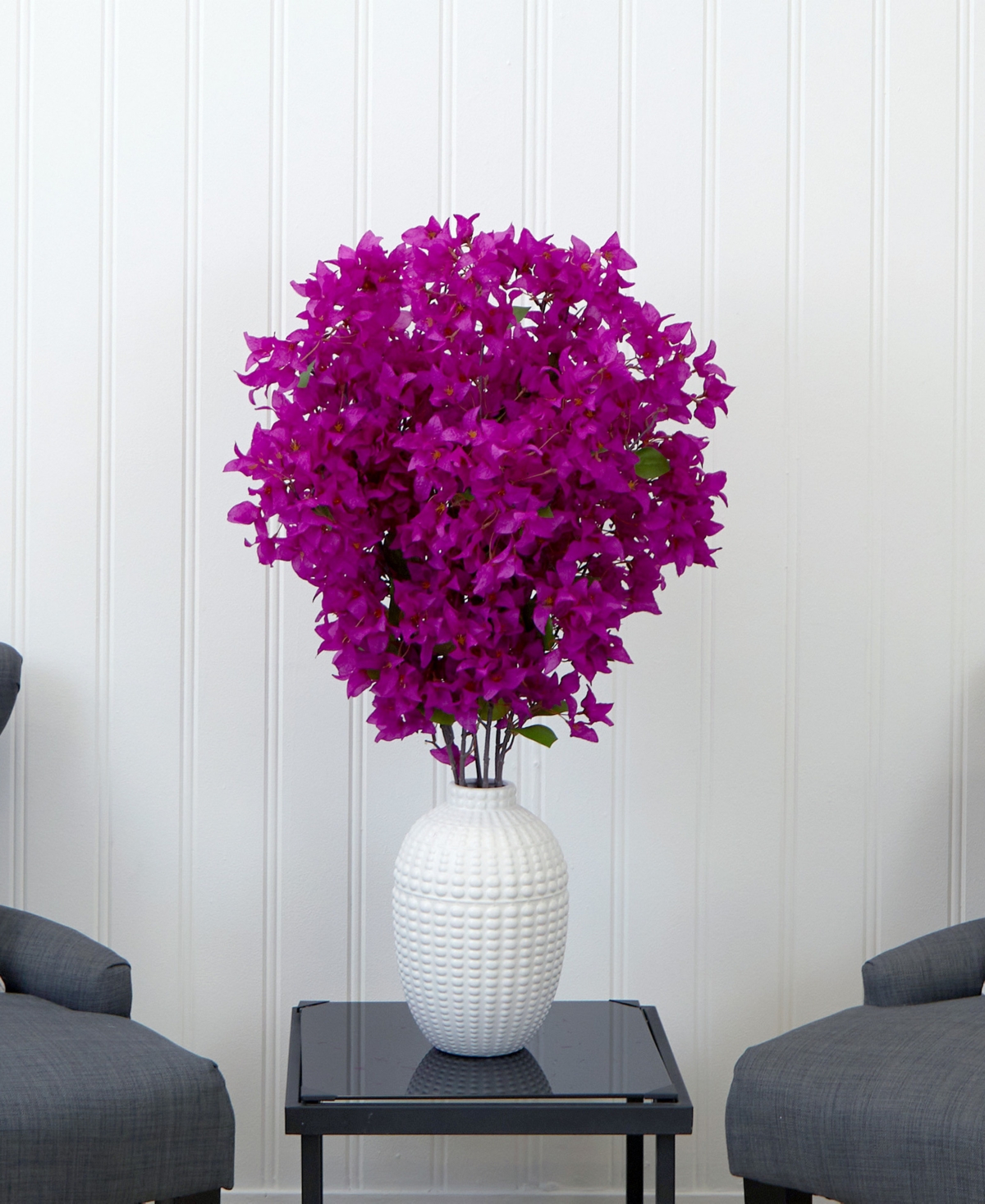 Nearly Natural 40in Artificial Bougainvillea Arrangement With Vase In Pink