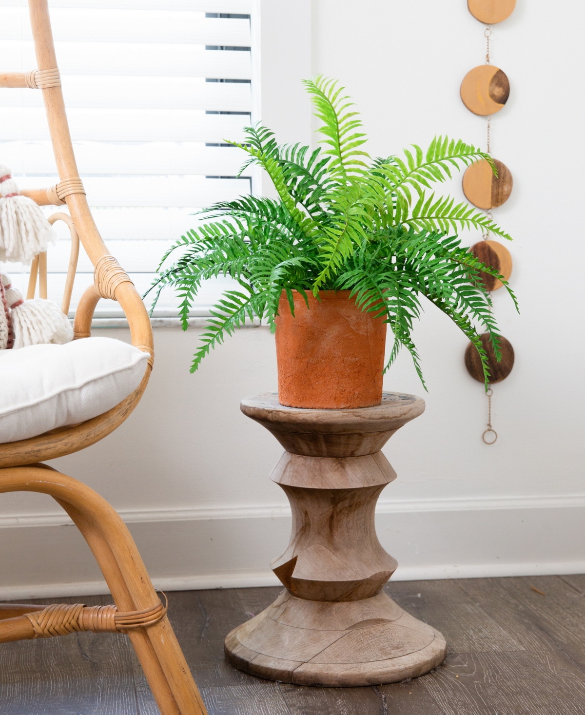 Shop Nearly Natural 22" Artificial Fern Plant In Decorative Planter In Green