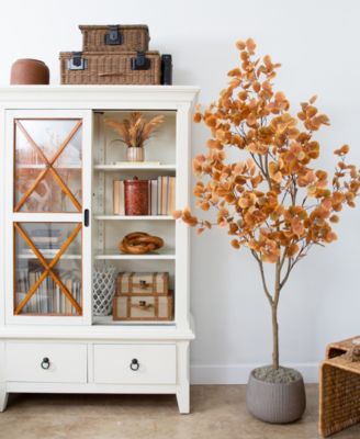 84" Artificial Autumn Fall Eucalyptus Tree