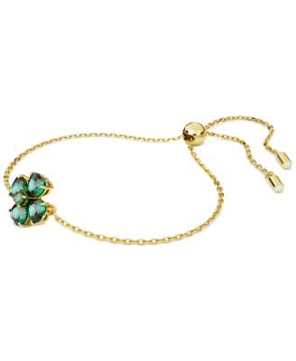 Gold-Tone Idyllia Green Crystal Bracelet