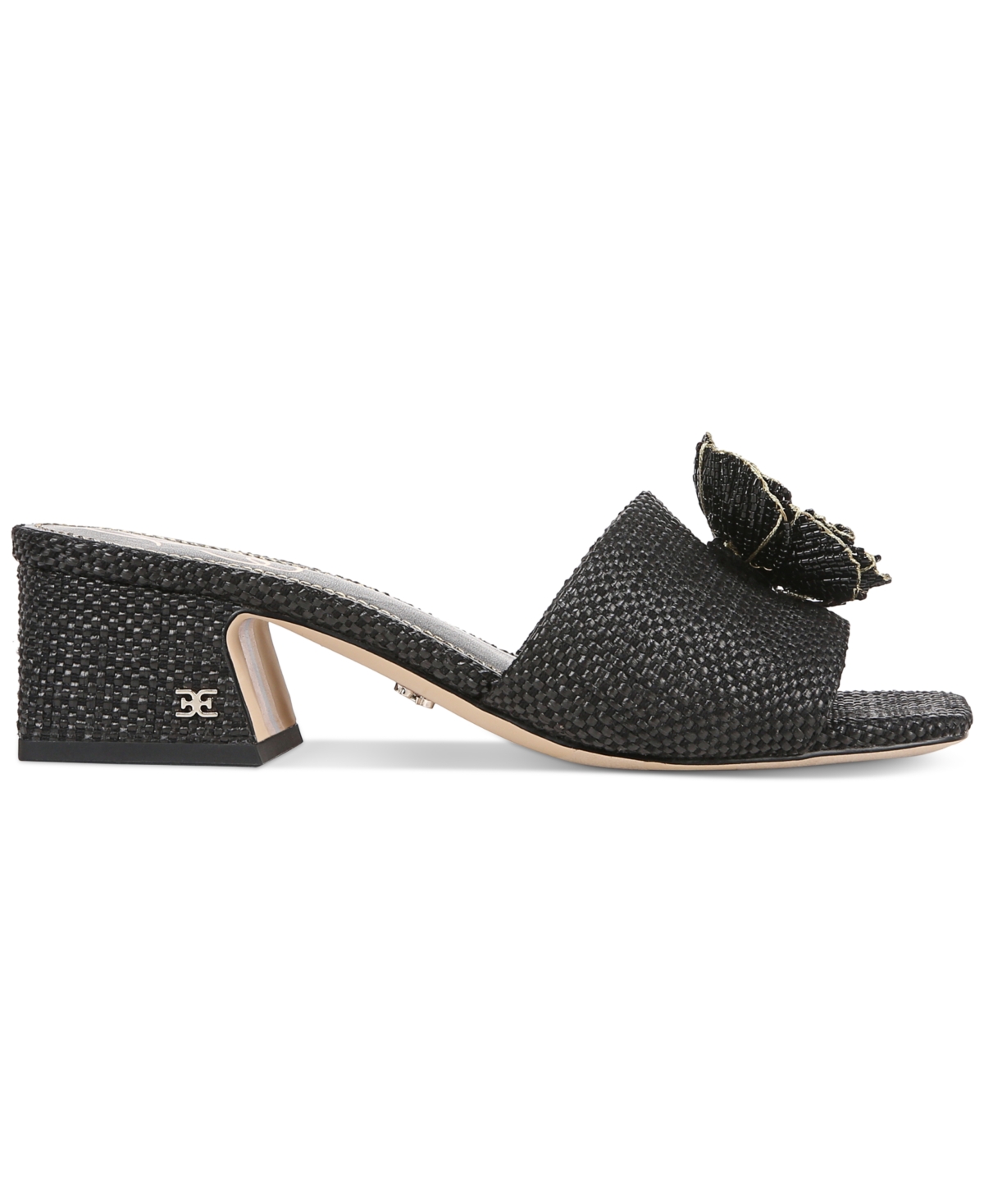 Shop Sam Edelman Women's Winsley Floral Block-heel Sandals In Black Raffia