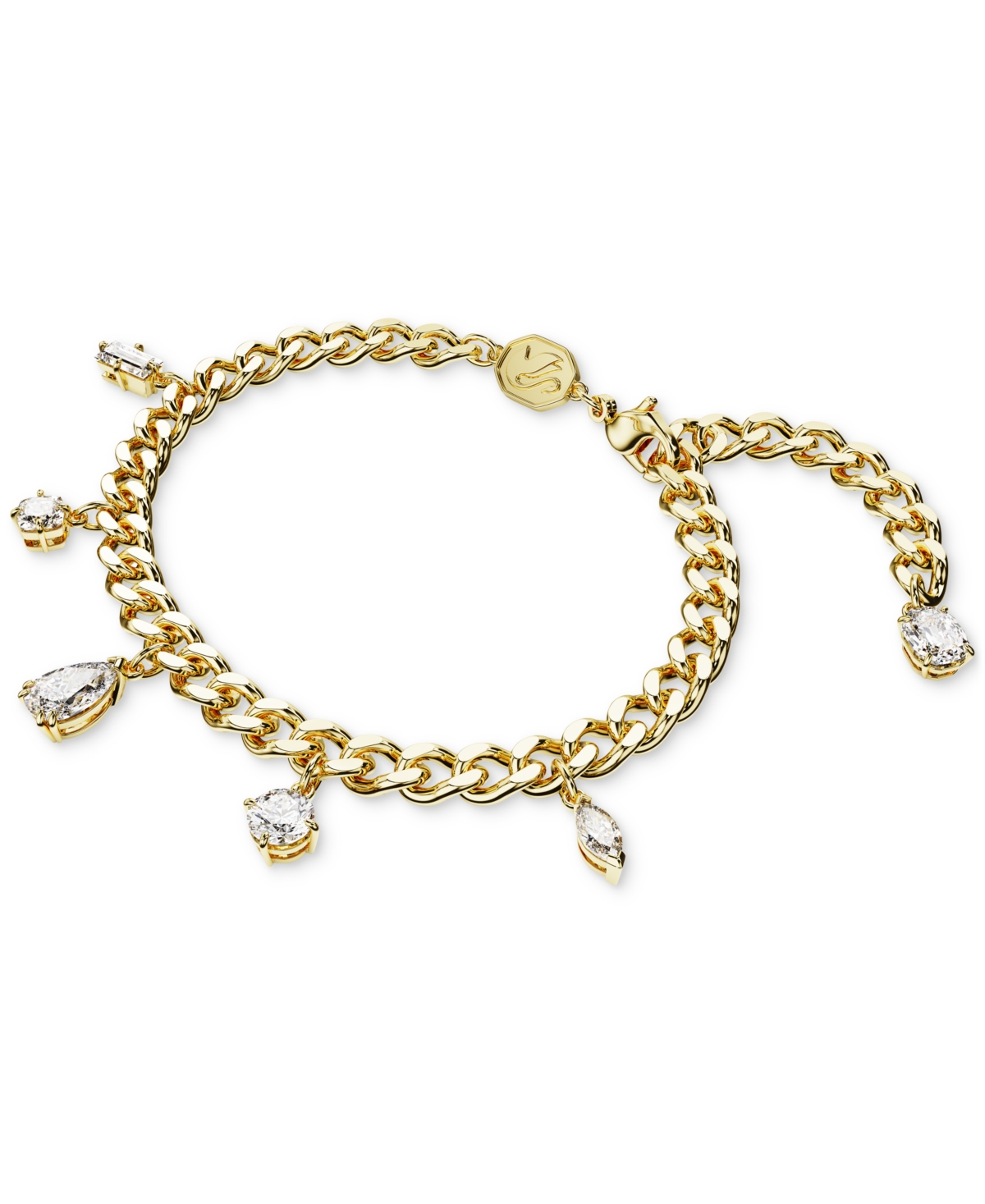 Shop Swarovski Gold-tone Dextera Crystal Chain Bracelet