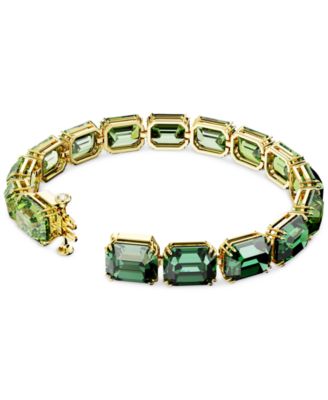 Gold-Tone Color Octagon Crystal Flex Bracelet