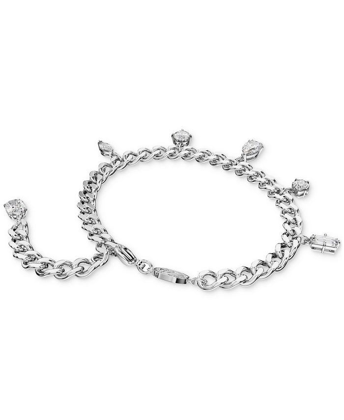 Swarovski RhodiumPlated Mixed Crystal Charm Link Bracelet Macy's