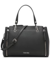 Calvin Klein Lucy Triple Compartment Shoulder Bag, Brown/Khaki/Caramel  Embossed: Handbags