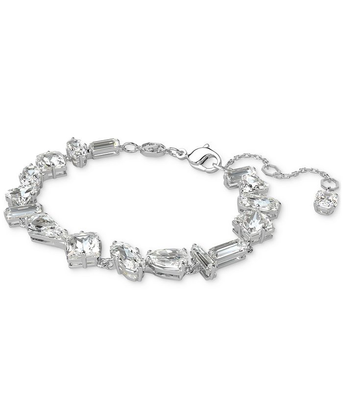 Swarovski Rhodium-Plated Mixed Crystal Flex Bracelet - Macy's