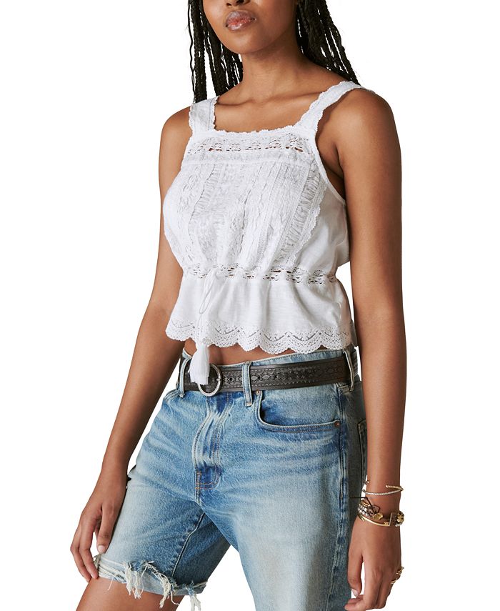 Lucky Brand Women's Vintage Embroidered Lace Tank Top Macy's