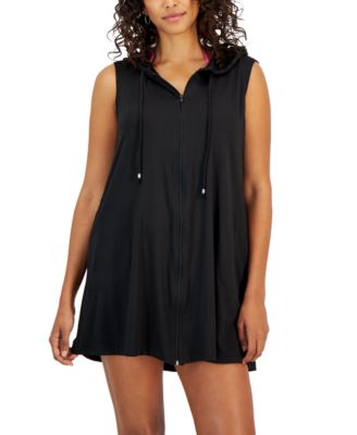 J Valdi - Women's Sleeveless Full-Zip Hoodie Cover-Up