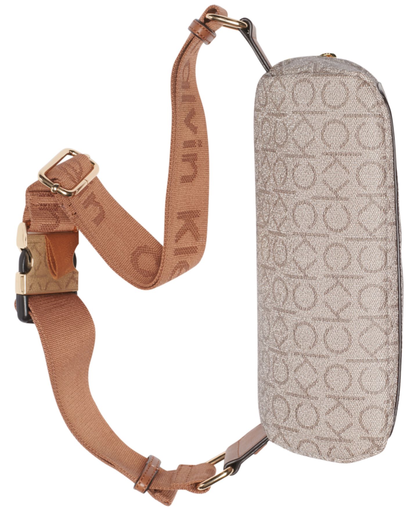 Женская сумка Calvin Klein Millie Signature Convertible Belt Bag with Zippered Coin Pouch, цвет: Миндальный хаки / Карамельный — фото 3