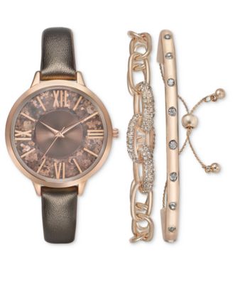 I.N.C. International Concepts - Women's Gray Strap Watch 36mm Gift Se