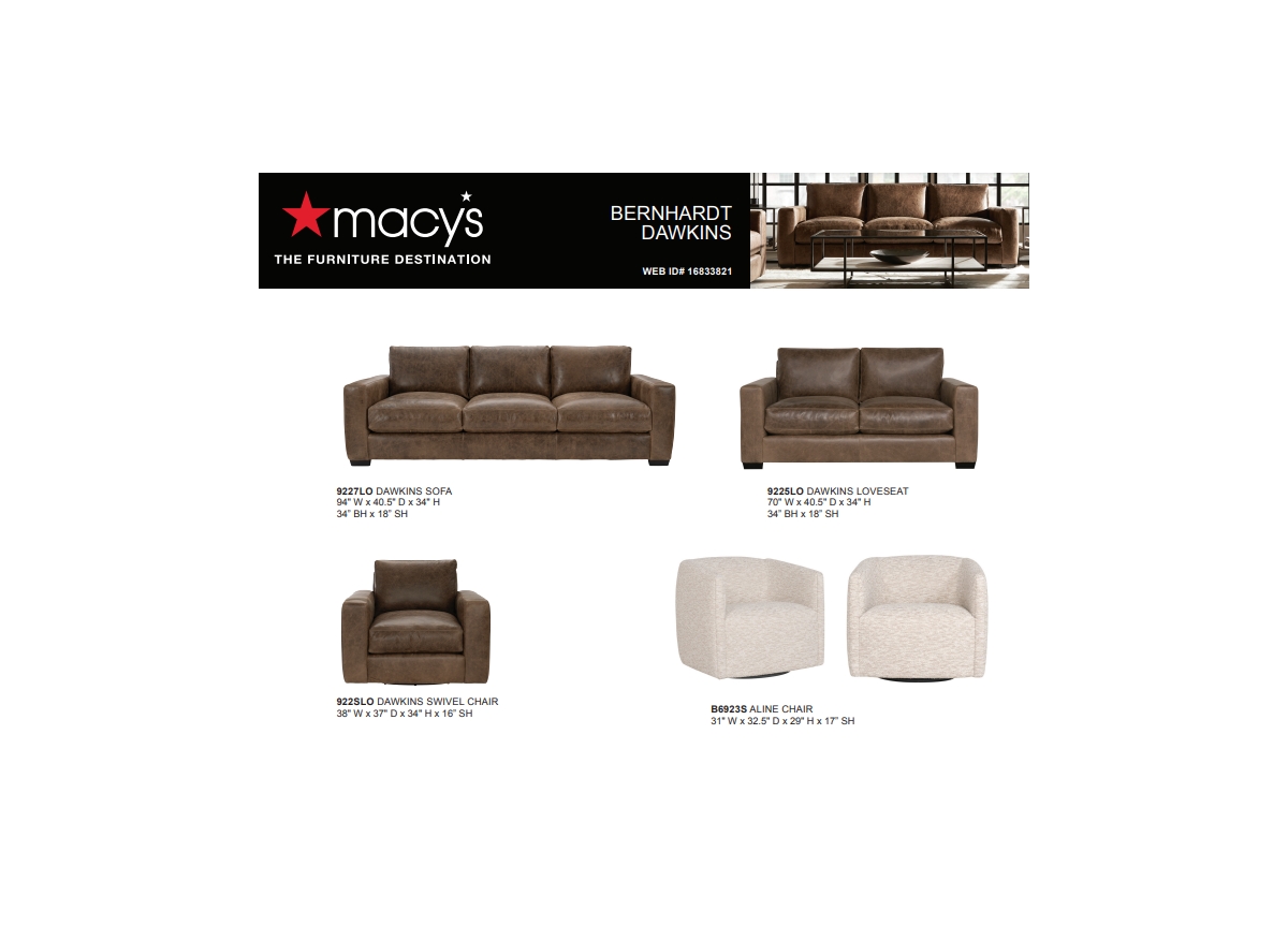 Macy's Dawkins 31" Aline Fabric Swivel Chair, Created For  In Cream