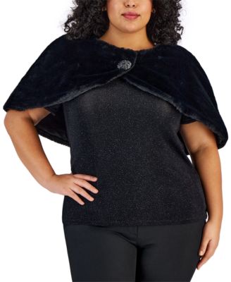 Plus size faux fur boleros hotsell