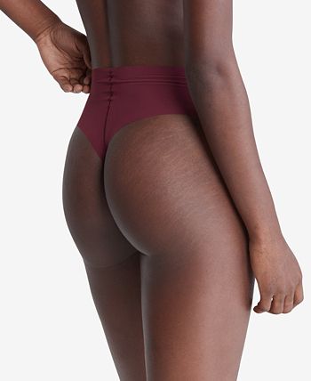 Calvin Klein Women's Invisibles High-Waist Thong Panty, Bare, X