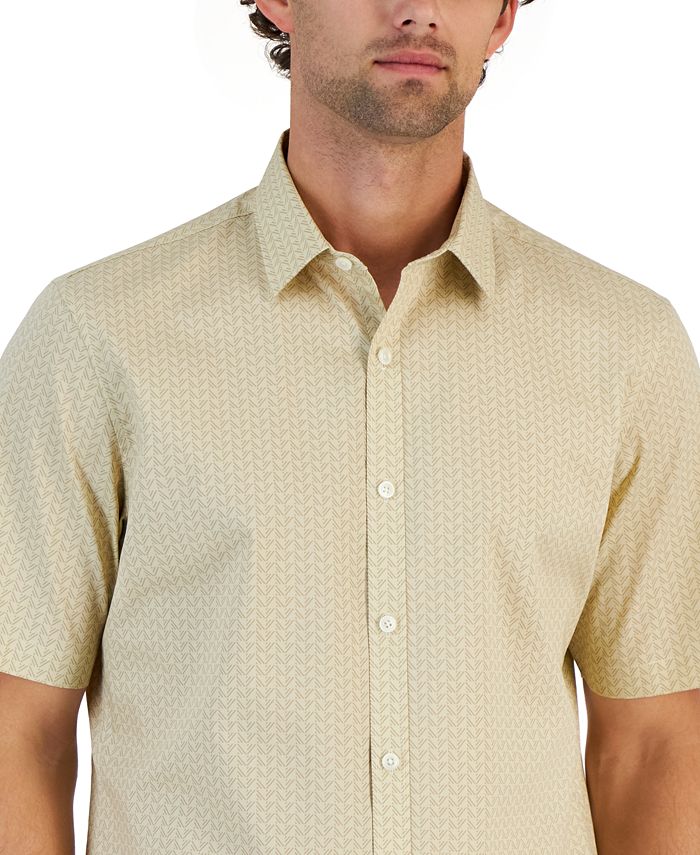 Alfani Men's Stretch Dress Shirt - Slim Fit Button-Up For Office & Formal Wear
