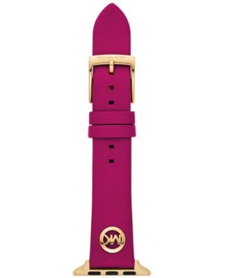 Michael Kors Women's Fuchsia Leather Strap for Apple Watch