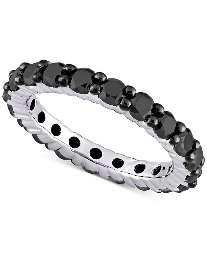 Macy s Black Diamond Eternity Band 2 ct. t.w. in 14k White Gold