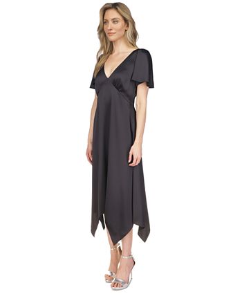 Michael Kors Women s Flutter Sleeve Handkerchief Hem Dress Macy s