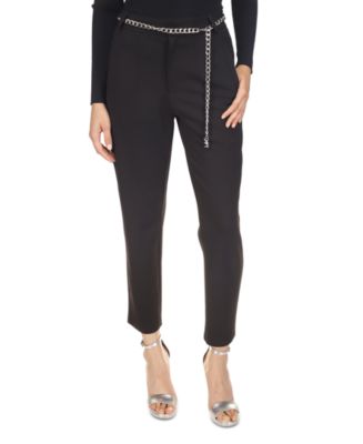パンツ Michael Kors Chain belt pants Michael Kors Women's Chain-Belt Tapered Pants - Macy's