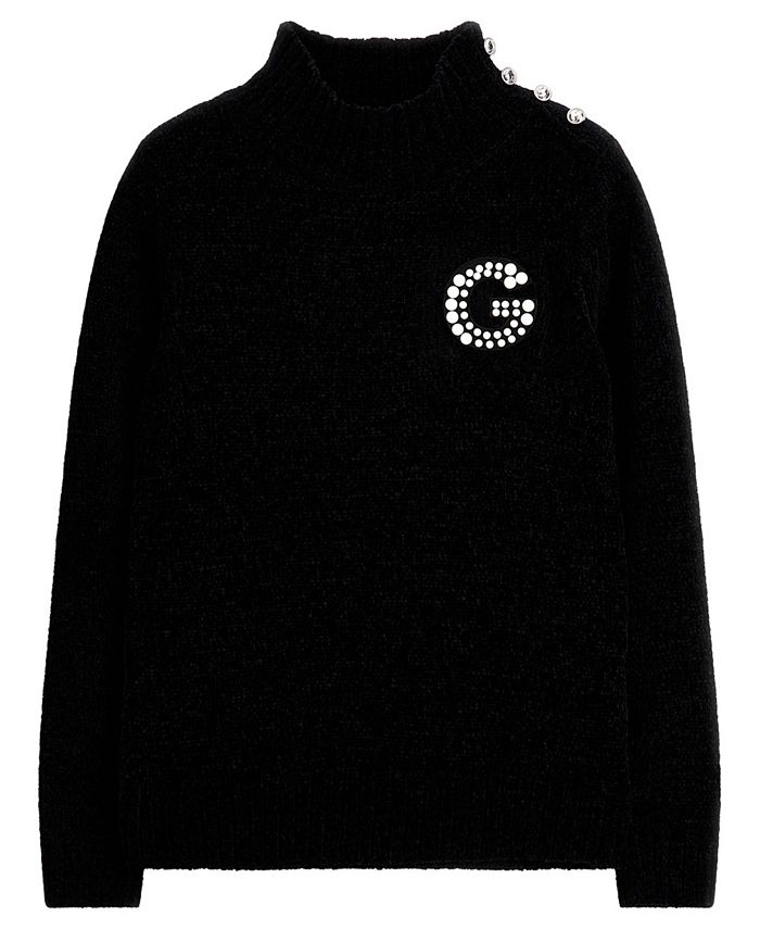 GUESS Big Girls Chenille Knit Turtleneck Sweater with Imitation