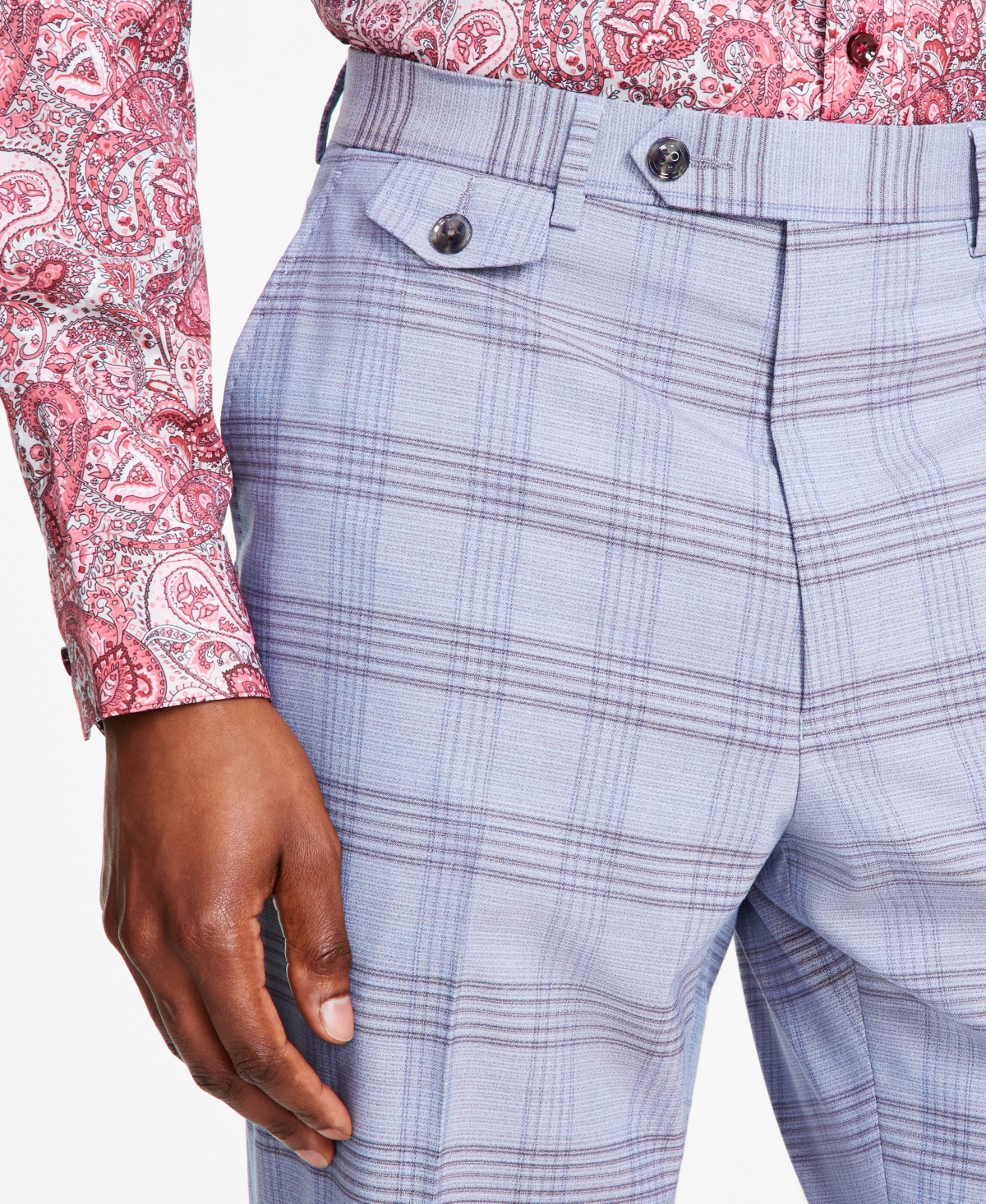Tayion Collection Men's Classic-Fit Plaid Suit Pants -blue Plaid