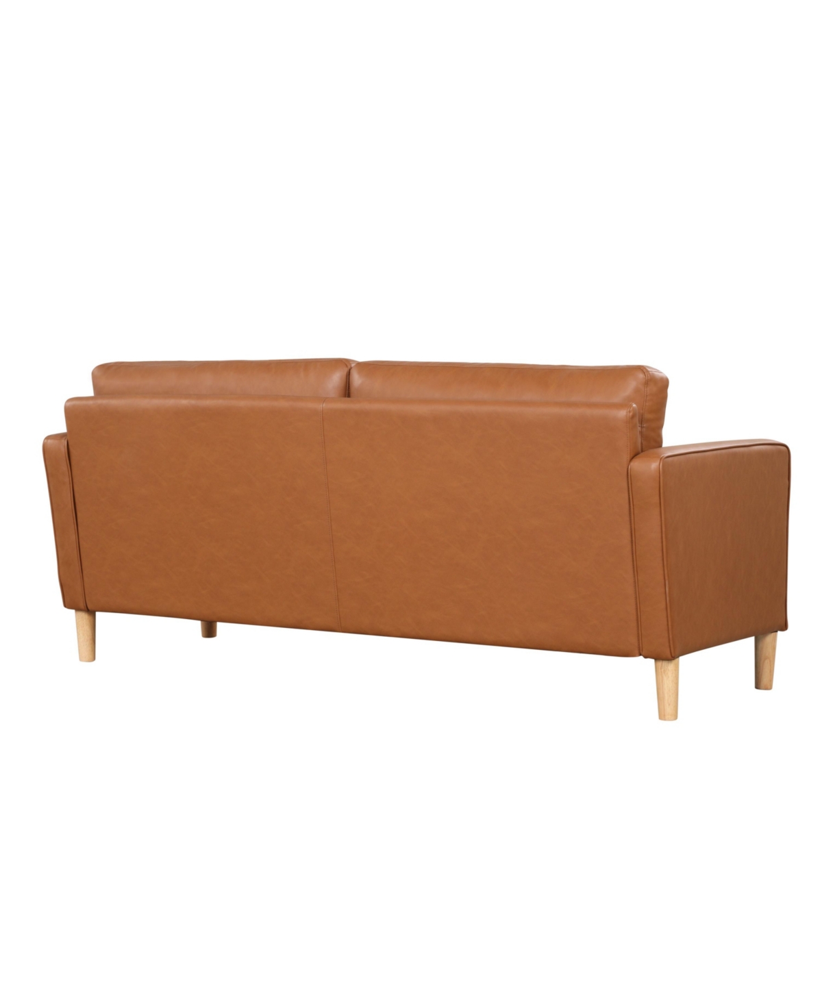 Shop Lifestyle Solutions 76" Faux Leather Morris Sofa In Caramel