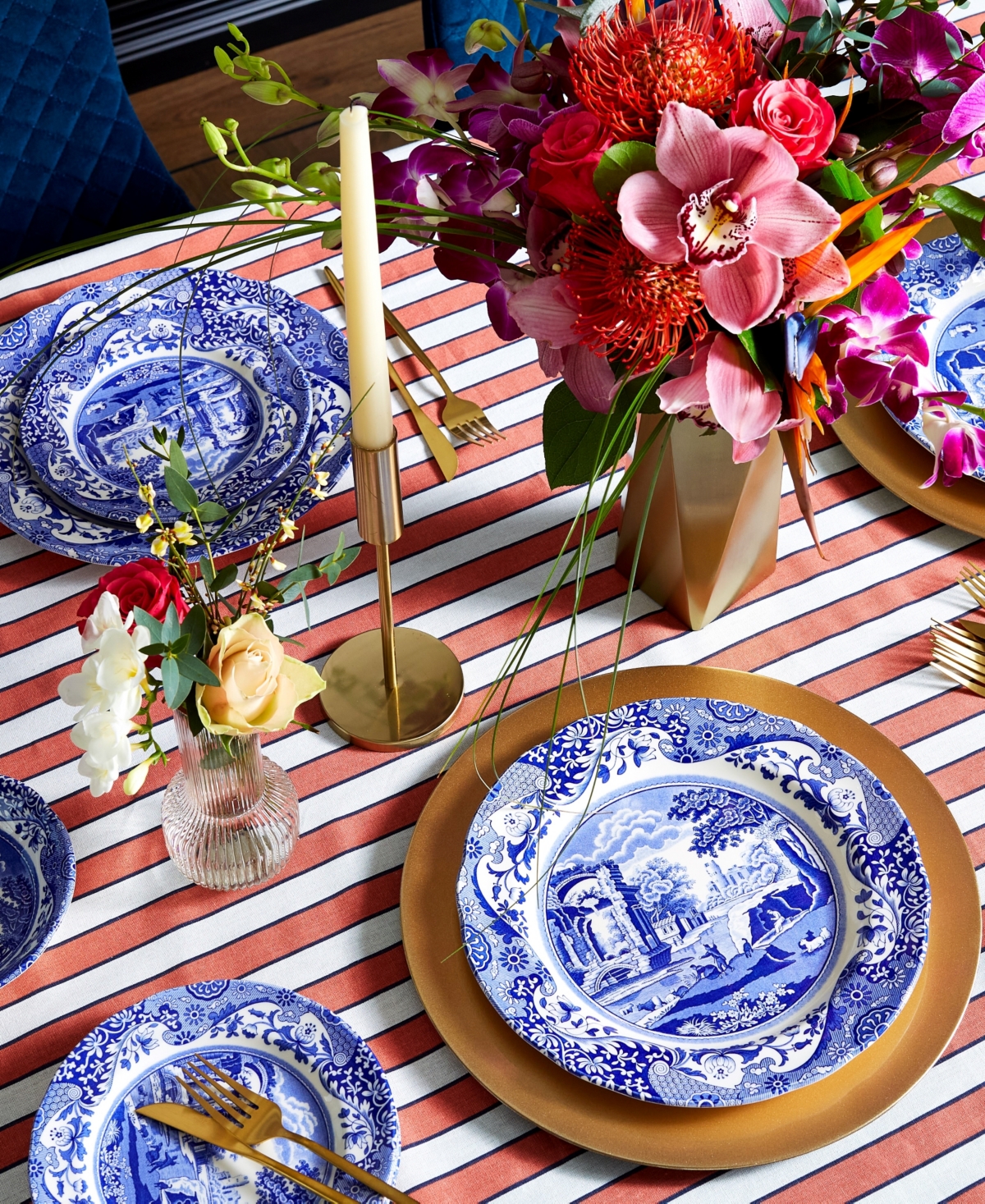 Spode Blue Italian Dinner Plates, Set Of 8 In Blue