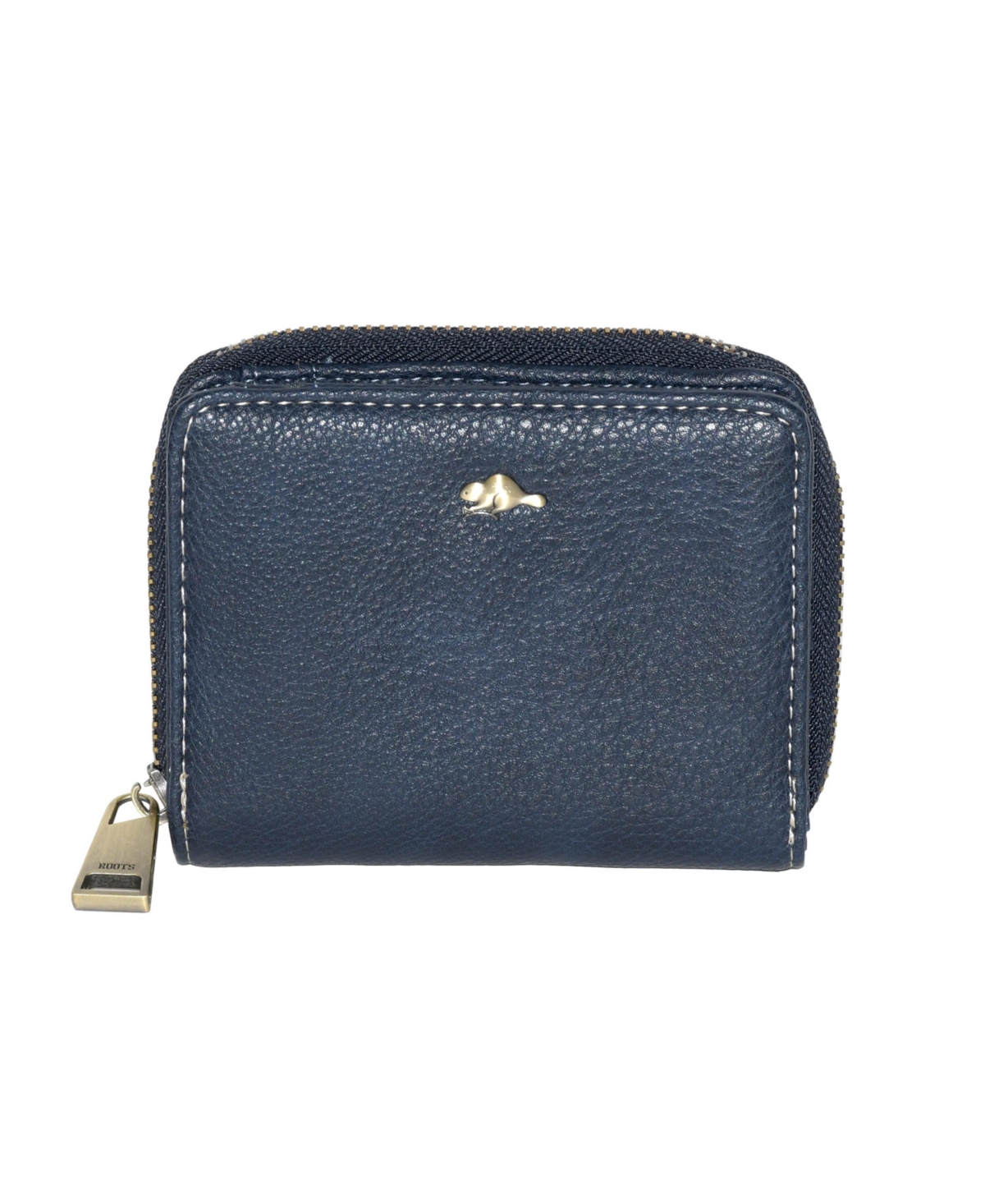 Ladies Compact Zip Around Snap Wallet - Navy