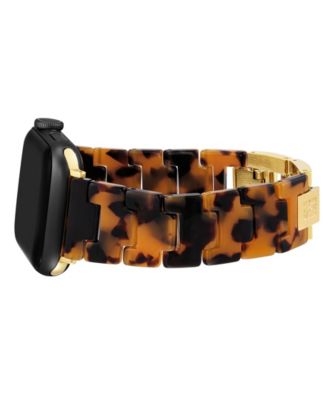 Women's Marbleized Tortoise Acetate and Gold-Tone Alloy Metal Bracelet designed for Apple Watch&reg; 42mm (Series 1-3 only) & 44/45/46/49mm (Ultra & Ultra 2)